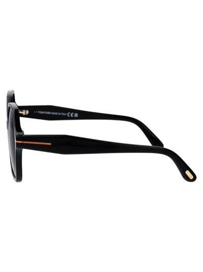 Tom Ford Squared Sunglasses Ft1032 01 A In 01a Nero Lucido / Fumo
