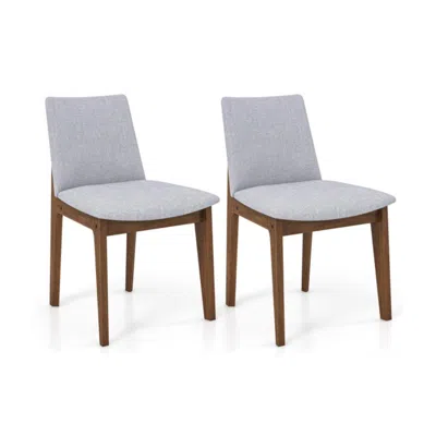 Hivvago Set Of 2 Wooden Dining Chairs Upholstered With High Curved Back-walnut