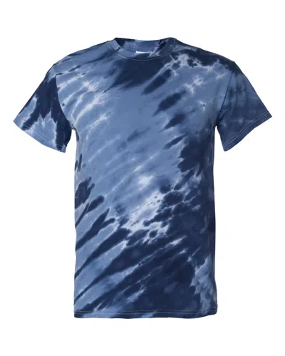 Dyenomite Tiger Stripe Tie-dyed T-shirt In Blue