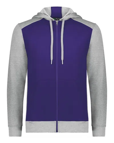 Augusta Sportswear Men's Eco Revive Three-season Triblend Fleece Full-zip Hooded Sweatshirt In Multi