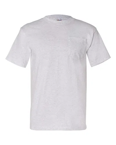 Bayside Usa-made Pocket T-shirt In Grey