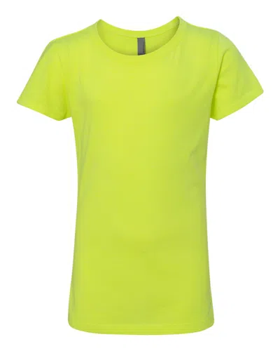 Next Level Girls' Cvc Princess T-shirt In Yellow