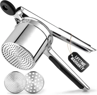Zulay Kitchen Large Potato Ricer With 2 Interchangeable Discs In Black