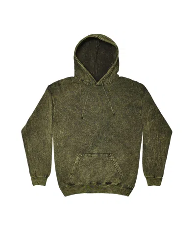 Colortone Mineral Wash Hooded Sweatshirt In Green