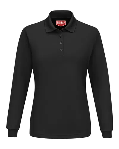 Red Kap Women's Long Sleeve Performance Knit Polo In Black