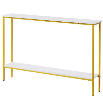 Hivvago 44 Inch Console Table With Shelf With Dual Anti-tipping Kits-white