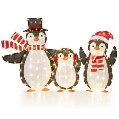 Hivvago Light Up Penguins Christmas Decorations With 194 Led Lights And Zip Ties