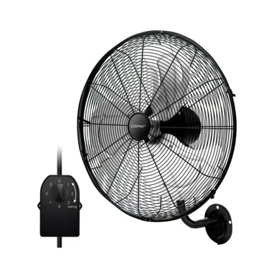 Costway 20 Inch Wall Mount Fan With 3 Fan Speeds And Adjustable Tilt Head-black