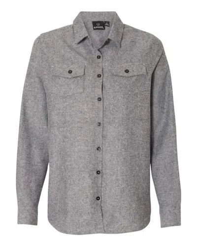 Burnside Yarn Dye Flannel Button-up Shirt In Grey