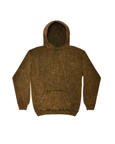 Colortone Mineral Wash Hooded Sweatshirt In Brown