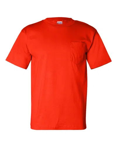Bayside Usa-made Pocket T-shirt In Orange