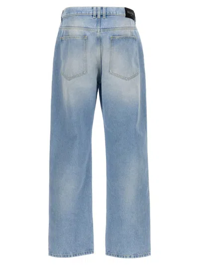 Balmain Loose Jeans Light Blue In Blue