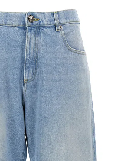 Balmain Loose Jeans Light Blue In Blue