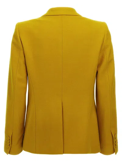 Dries Van Noten 'blazer Double-breasted Tailored Structured Shoulders' In Yellow