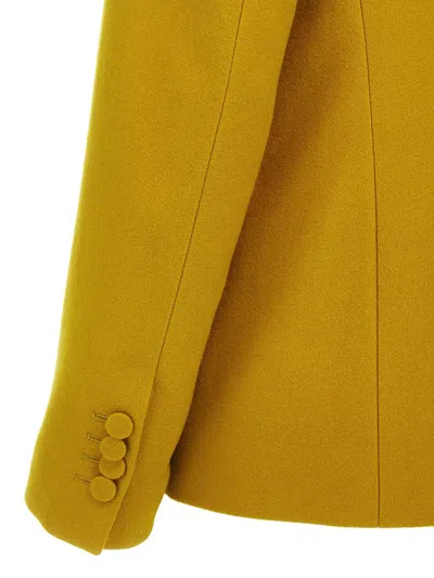 Dries Van Noten 'blazer Double-breasted Tailored Structured Shoulders' In Yellow