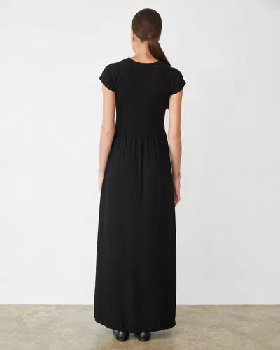 Monrow Mix Media Maxi Dress In Black
