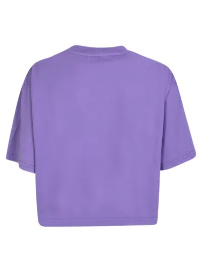Alyx Logo Cropped Cotton Jersey T-shirt In Purple