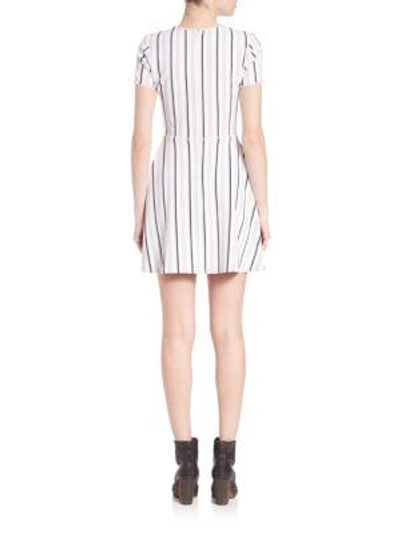 Shop Opening Ceremony Striped Fit-&-flare Dress In White-multi