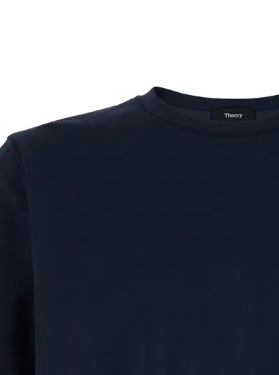 Theory Essential Crewneck Short Sleeve Tee In Blue