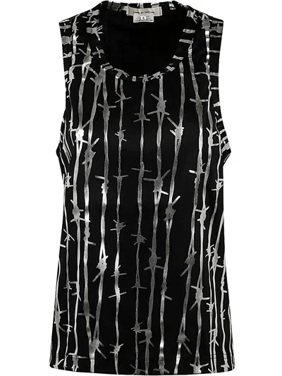 Comme Des Garçons Graphic-printed Vest In Black