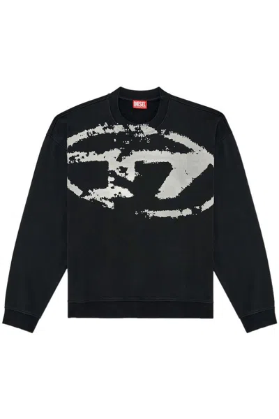 Diesel Fleece Sweatshirt With F In Black