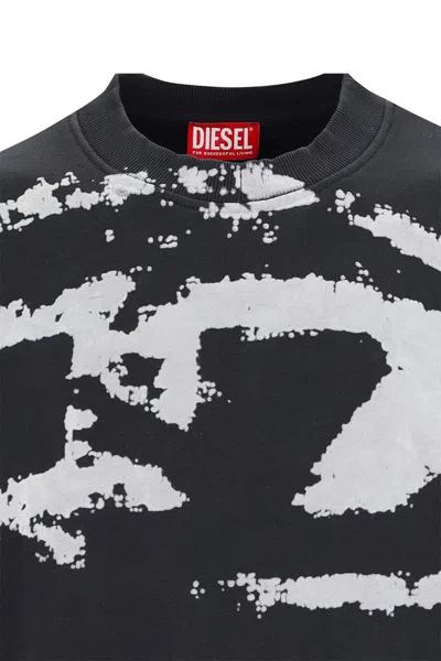 Diesel Fleece Sweatshirt With F In Black