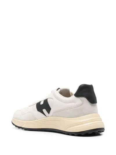 Hogan Men's White/navy Leather Suede Sneakers In Multicolor