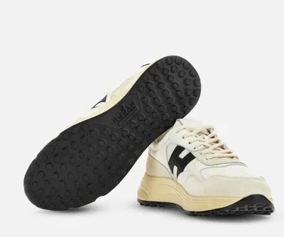 Hogan Men's White/navy Leather Suede Sneakers In Multicolor