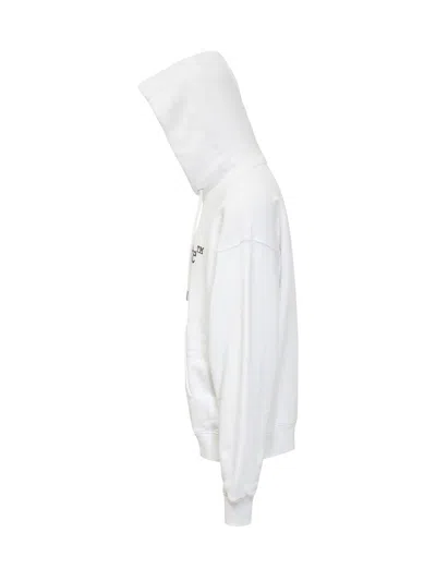 Off-white Cotton Sweatshirt Whit Frontal Logo Print In White
