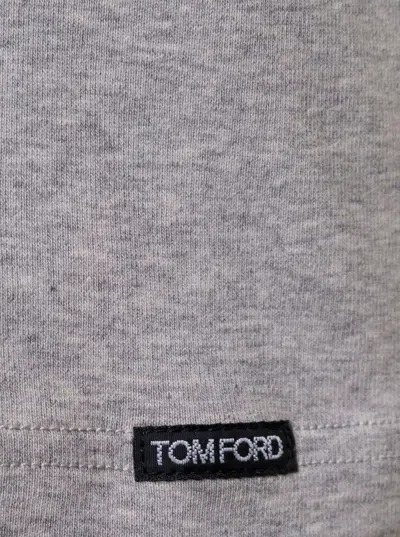 Tom Ford Man's Cotton V-neck T-shirt In Grey