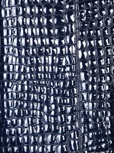 Tom Ford Crocodile-embossed Leather Miniskirt In Blue