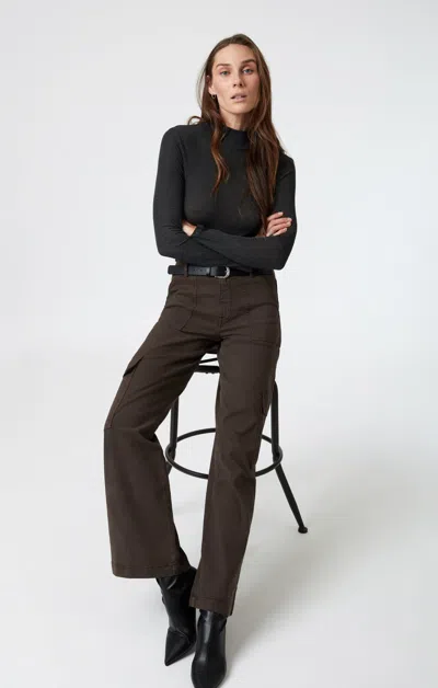 Mavi Alva Straight Leg Cargo In Oak Luxe Twill In Brown
