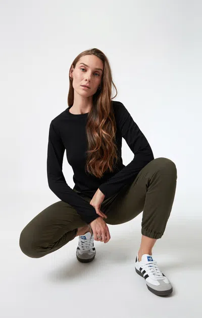 Mavi Ivy Slim Cargo In Dark Green Luxe Twill In Green