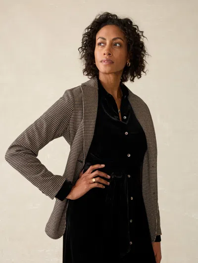 Faherty Stretch Silk-blend Velvet Riley Midi Dress In Black