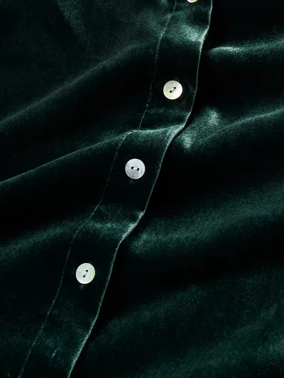 Faherty Stretch Silk Velvet Genevieve Shirt In Sea Moss