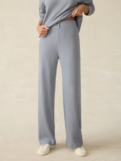 Faherty Legend Waffle Wide Leg Pant In Tradewinds In Tradewinds