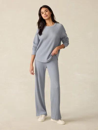 Faherty Legend Waffle Wide Leg Pant In Tradewinds In Tradewinds