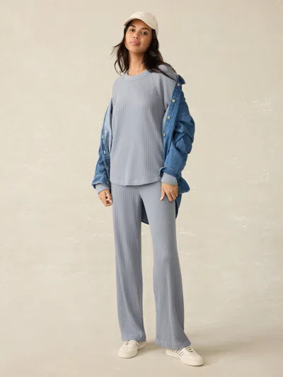 Faherty Legend Waffle Wide Leg Pant In Tradewinds In Tradewinds