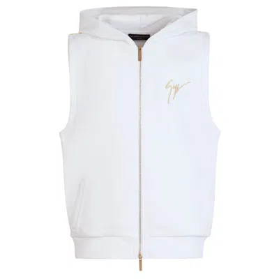 Giuseppe Zanotti Embroidered Hooded Vest In White