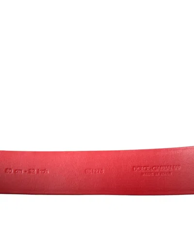 Dolce & Gabbana Red Leather Gold Heart Metal Buckle Belt In Red