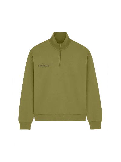 Pangaia Womens Dna Double Jersey Half Zip Sweatshirt In Green