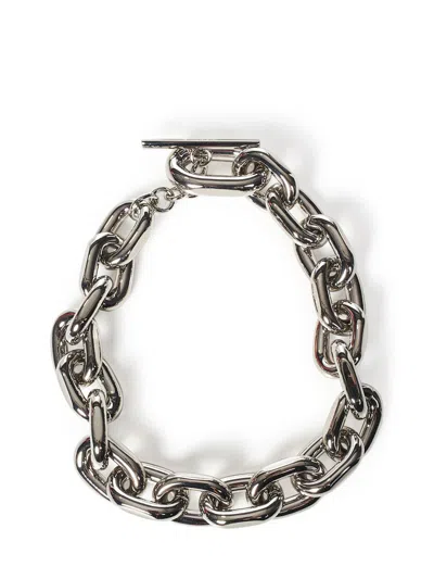 Rabanne Silver-colored Necklace With Brass Chain-link In Silver