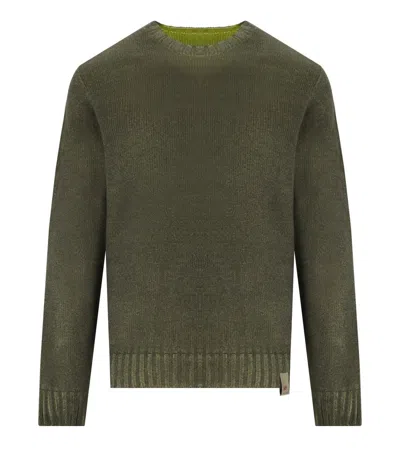 Bob Bart Military Orange Reversible Crewneck Pullover In Green