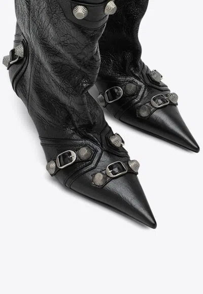 Balenciaga Cagole 50 Mid-calf Boots In Nappa Leather In Black