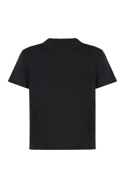 Alexander Wang Essential Jersey Shrunk Tee With Puff Logo Black