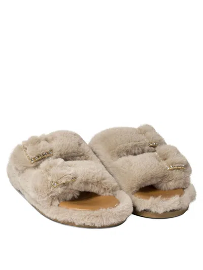 Alibi Faux-fur Flat Sandals