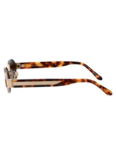Linda Farrow Sadie Sunglasses In Gold