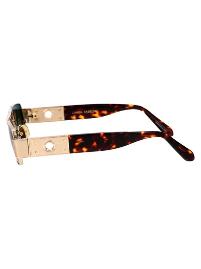 Linda Farrow Joey Sunglasses In Gold