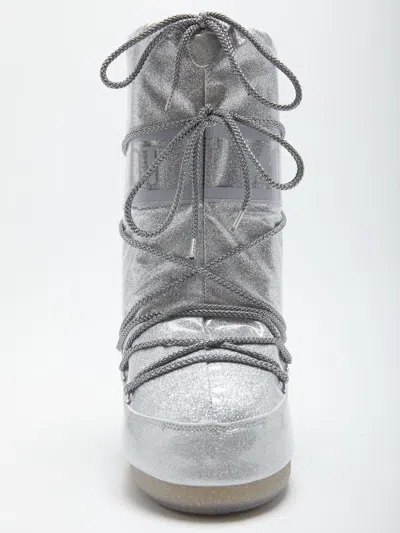 Moon Boot Icon Glitter Snow Boots In Metallic