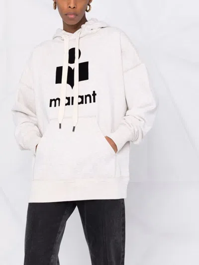 Isabel Marant Étoile Hooded Sweatshirt With Drawstring And Kangaroo Pocket In Gray
